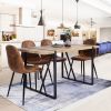 55.1"W x 31.5"D x 29.9"H Industrial Rectangular Dining Table; Oak & Black