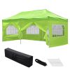 10X20ft EZ Pop Up Canopy Folding Gazebo/Bright Green