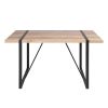 55.1"W x 31.5"D x 29.9"H Industrial Rectangular Dining Table; Oak & Black