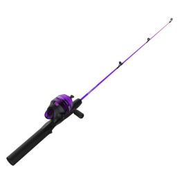 Zebco Dock Demon Purple 30 In 1 Pc M Spincast Combo 6LB Line