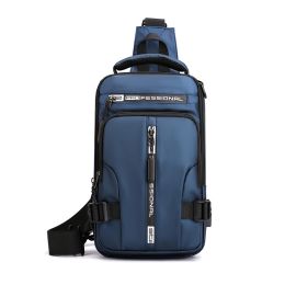 Men's Sling Bag Water Resistant Shoulder Chest Crossbody Bags Sling Backpack (Color: NAVY)