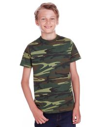 Youth Camo T-Shirt - BLUE WOODLAND - XS (Color: GREEN WOODLAND)