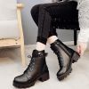 Women Boots Soft Leather Outdoor Shoes Motorcycle Street Outdoor Style Girls High Tube Boots Women Shoes yuj7